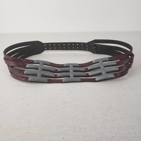 Apple Acc of NY Leather Corset Belt Apocalypse Avant Garde Brutalist Fits 29-34" - Picture 1 of 10